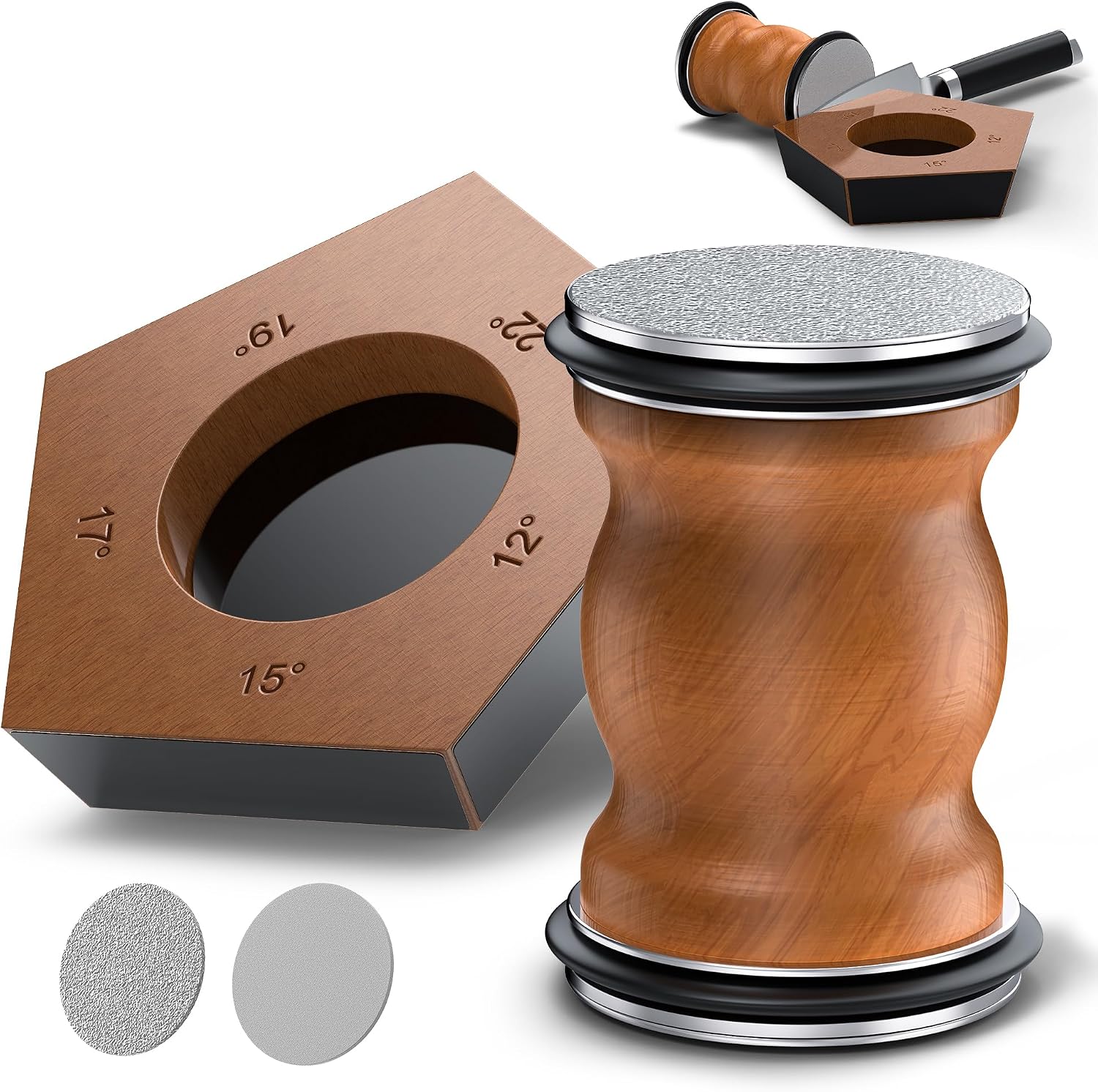 Aiguiseur Couteaux Professionnel avec Angles de Meulage 12°/15°/17°/19°/22°