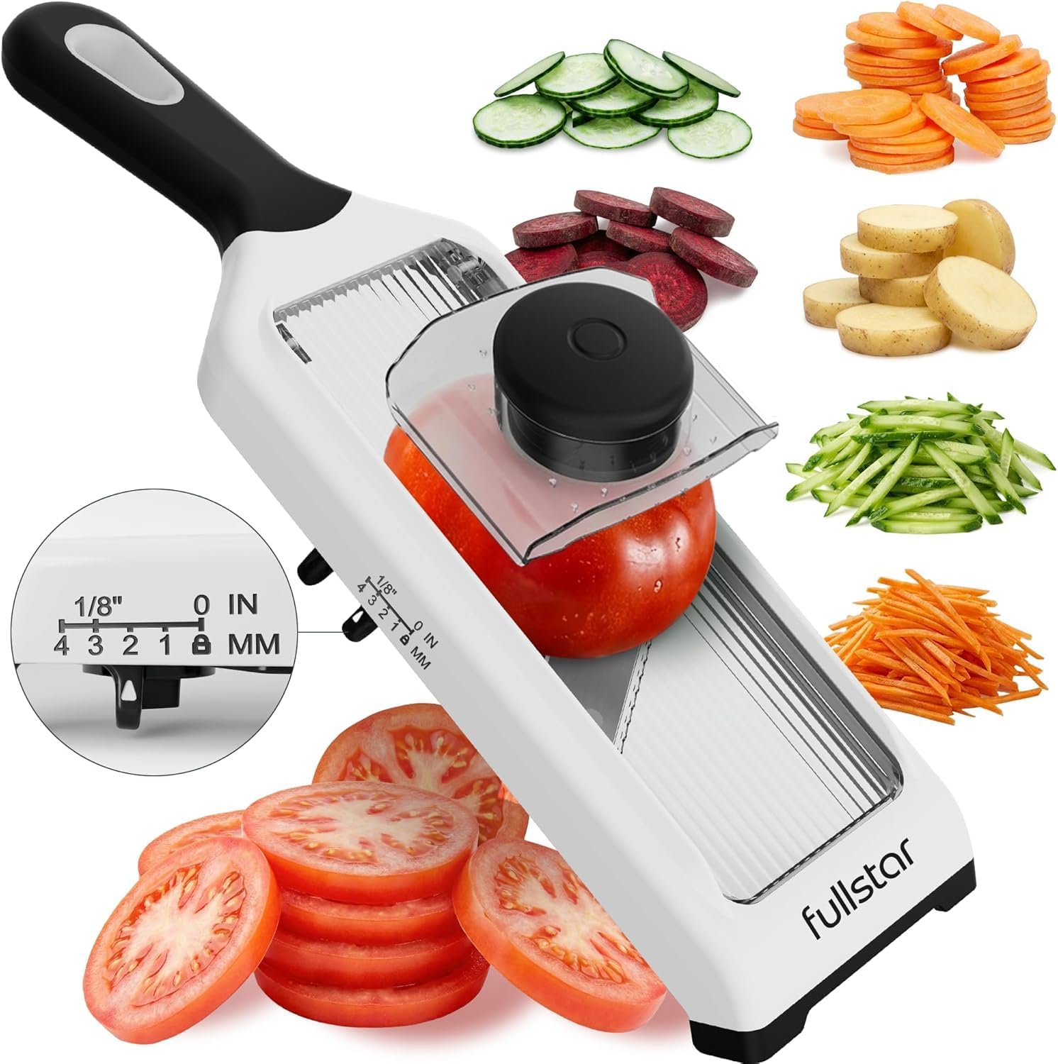 Fullstar Handheld - Mandoline Cuisine et Coupe Julienne Réglable 2-en-1