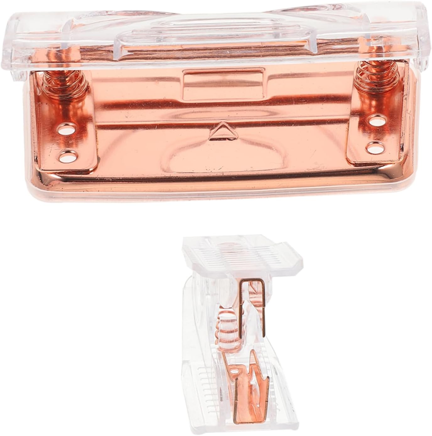 Veemoon Perforatrice Petite Portable Ergonomique avec Détache Agrafe Rose Doré pour Bureau Ensemble Fiable et