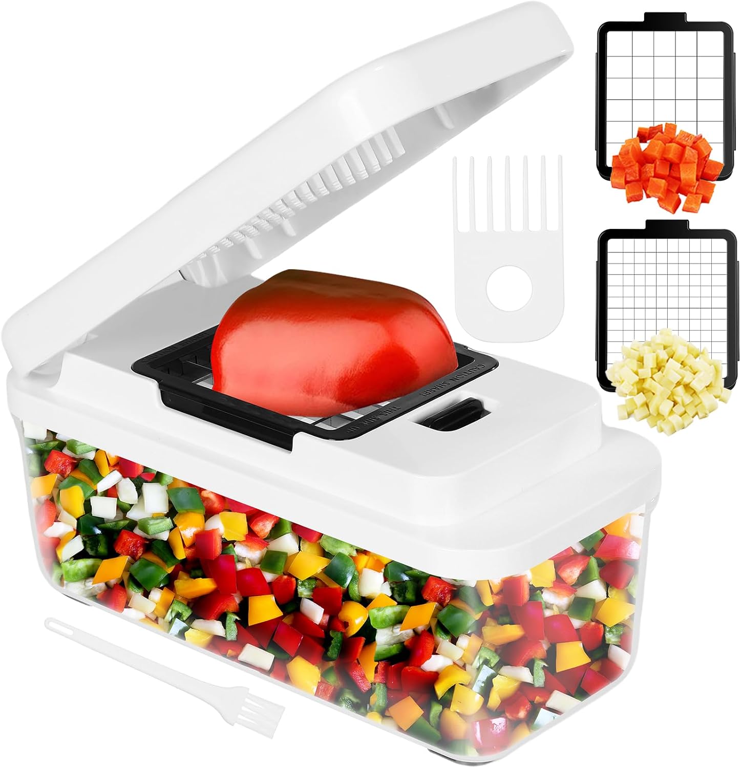 Coupe Legumes Multifonctions, Decoupe Legumes avec 2 Lames Interchangeables, Mandoline Professionnelle Cuisine, Coupe Oignon Manuel Rapidement et Uniformément Cetriolo