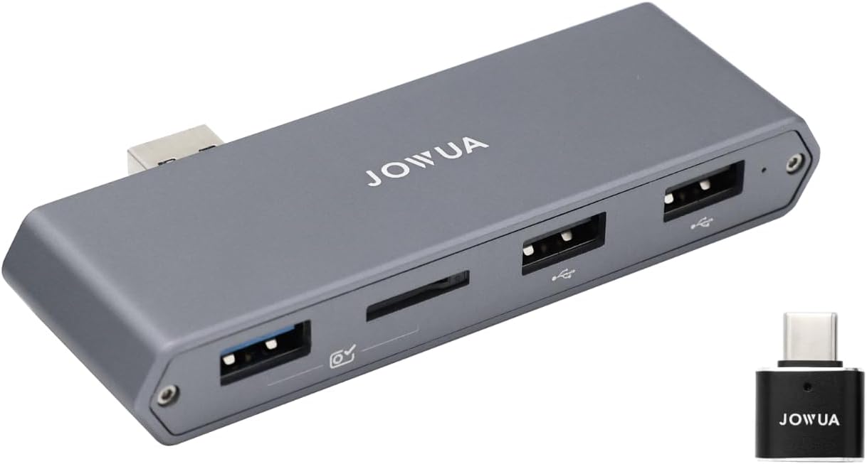 JOWUA Concentrateur de stockage double fonction (lecteur MicroSD) pour Tesla 2024-2025 Model 3 Highland, Model X, Model S, Cybertruck 1 port USB 3.0, 2 ports USB-A