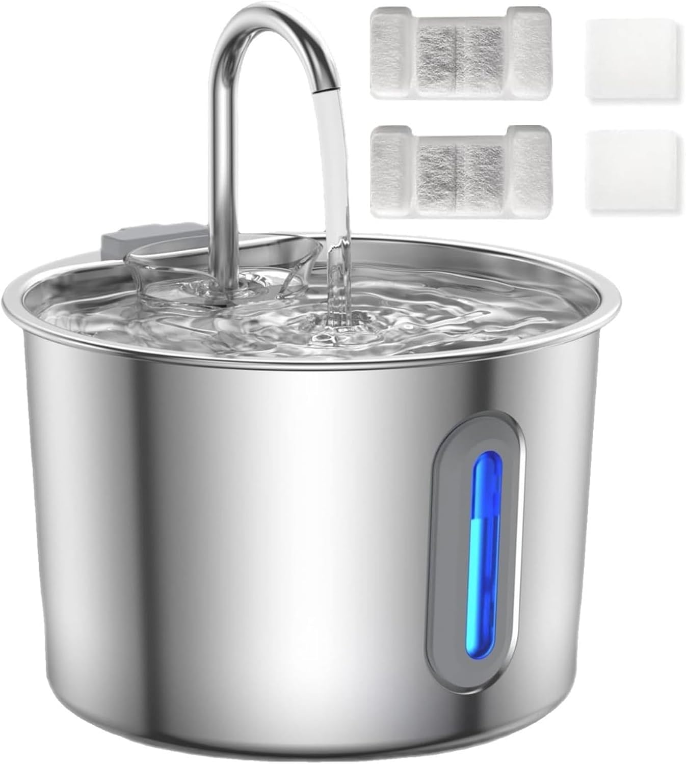 Fontaine a Eau Chat INOX: Fontaine à Eau pour Chat 2,2L Automatique