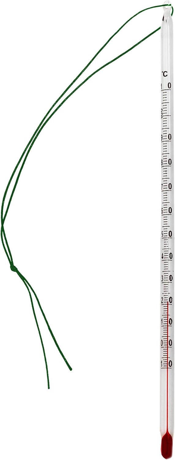 Lantelme Thermomètre à thé en verre de 24 cm - Plage de température jusqu'à 110 °C - Thermomètre analogique en verre à thé et eau 4090