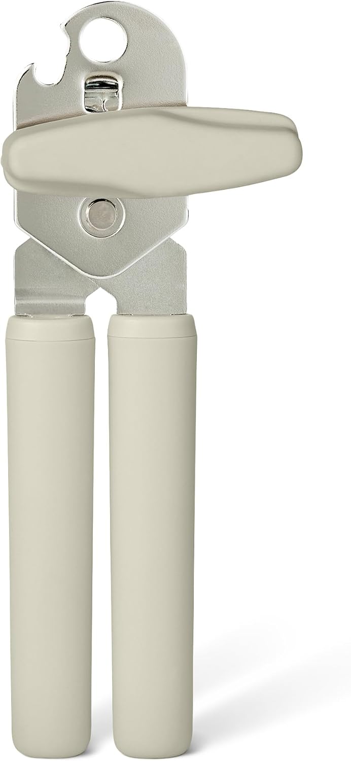 Amazon Basics Ouvre-Boîtes Manuel, Manche Ergonomique Souple, Gris Lin