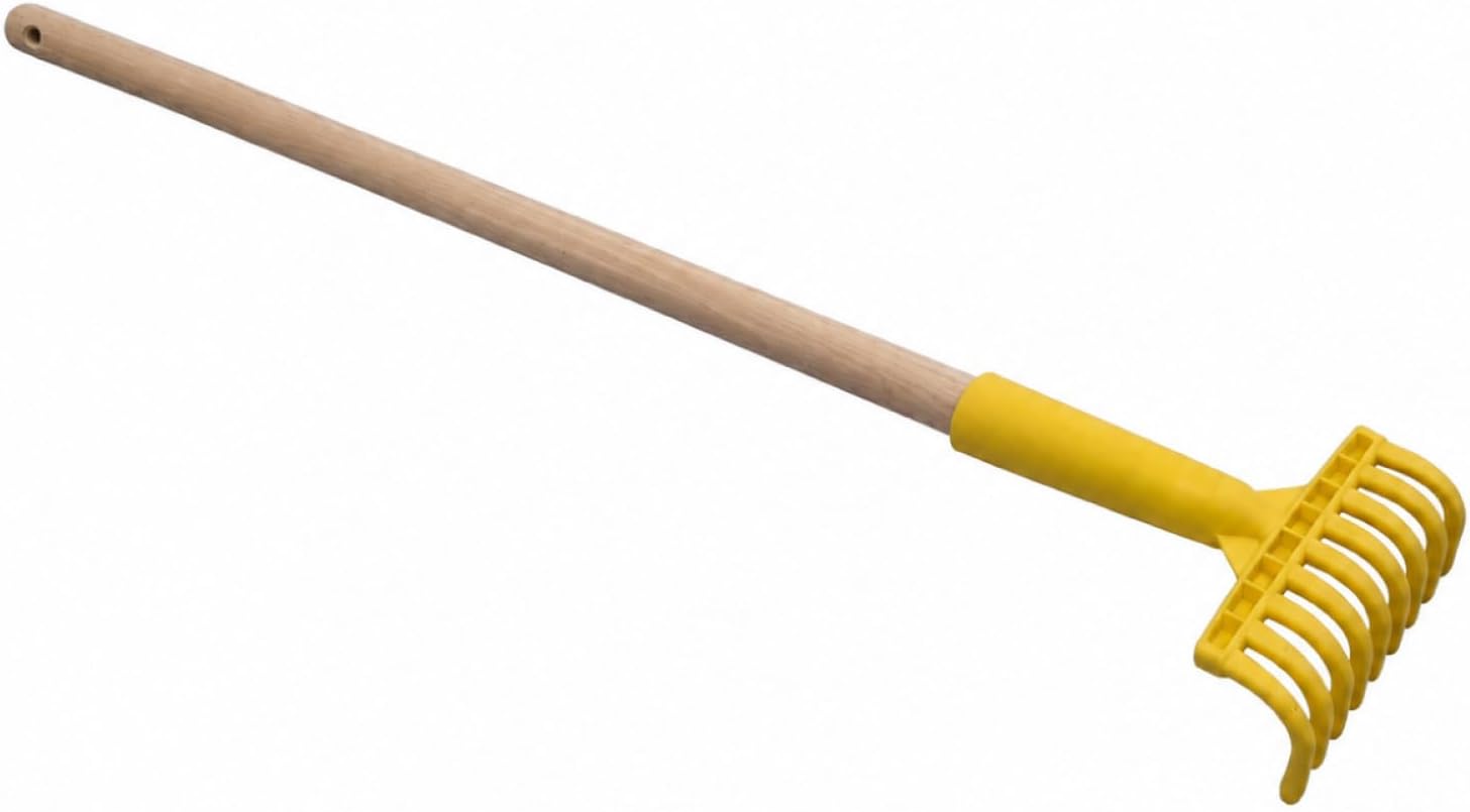 Linxor - Peigne, râteau à Olives 9 Dents avec Manche en Bois 77 cm - Jaune