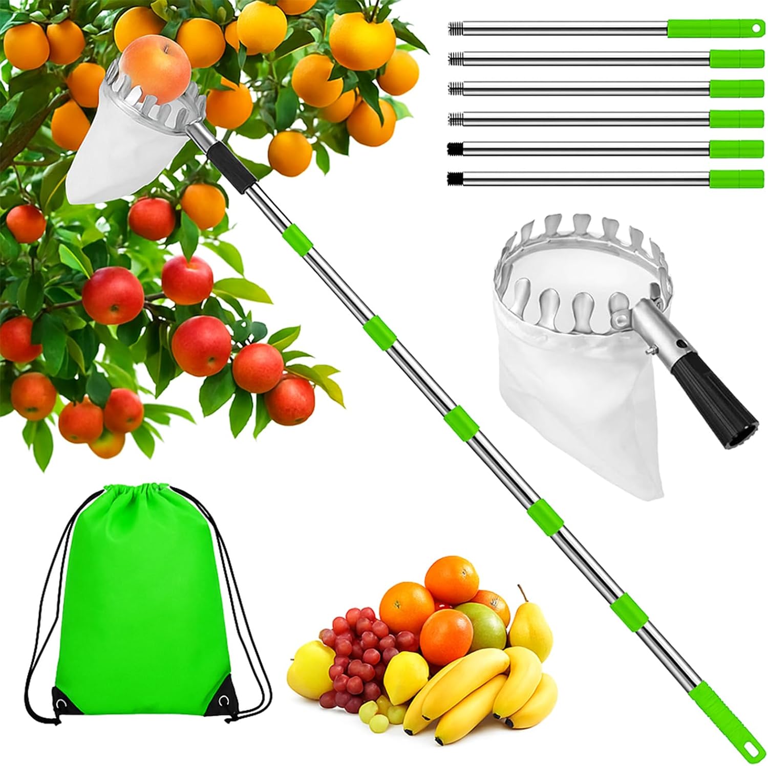 Hysagtek 2.8 Meter Cueille Fruit Telescopique, Cueilleuse à Pommes