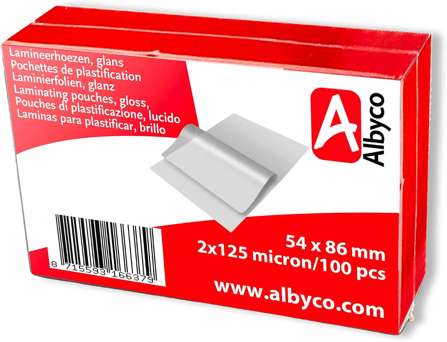 100x Albyco Pochettes de Plastification -A5(154x216mm) -Ép. 2x125 (250) µm