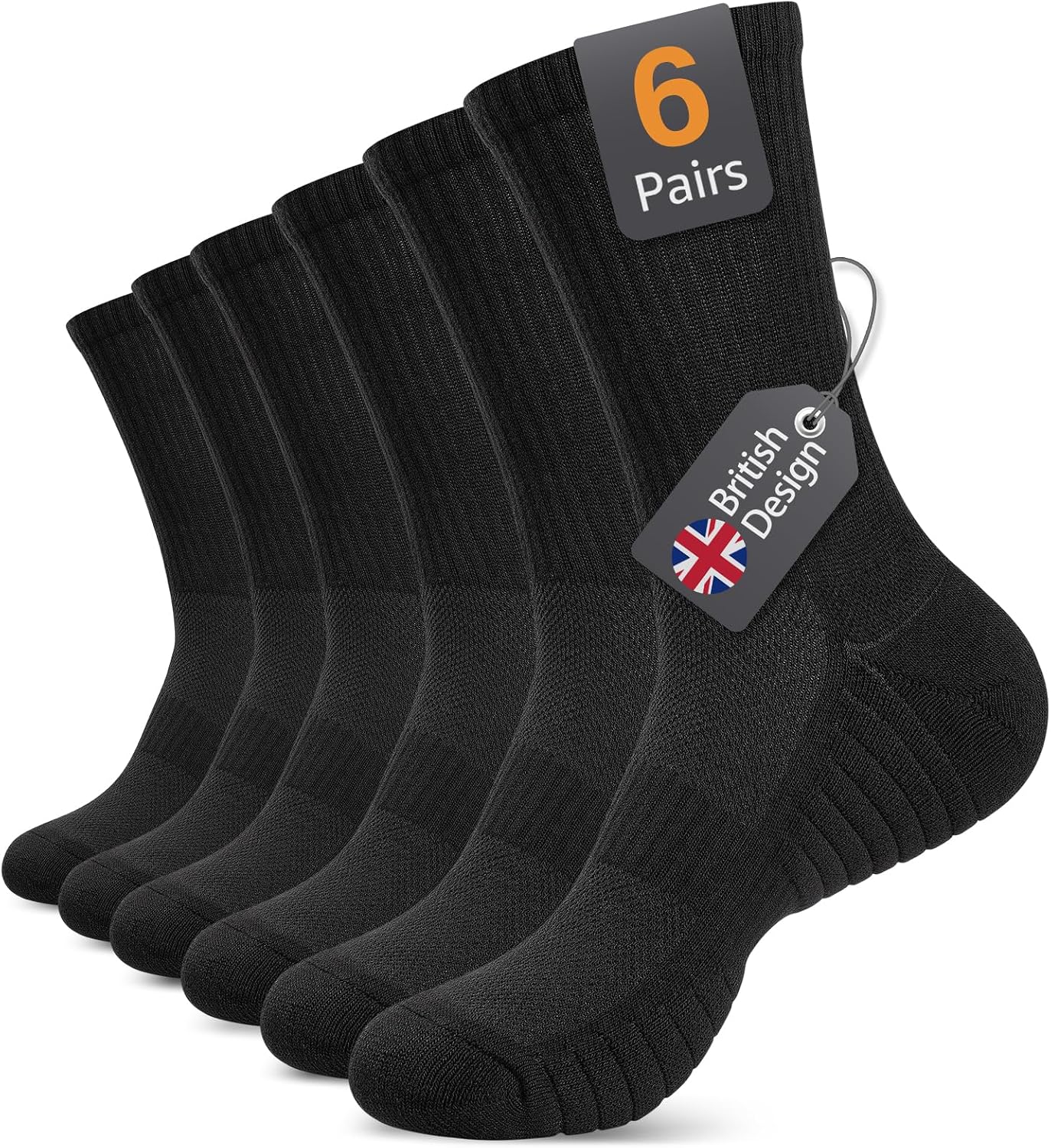 Alaplus Chaussettes Homme Femme 43-46 39-42 35-38 47-50, Lot de 6 Chaussettes Chaudes Coton Hiver, Chaussettes de Sport Antidérapantes Respirant Unisexe