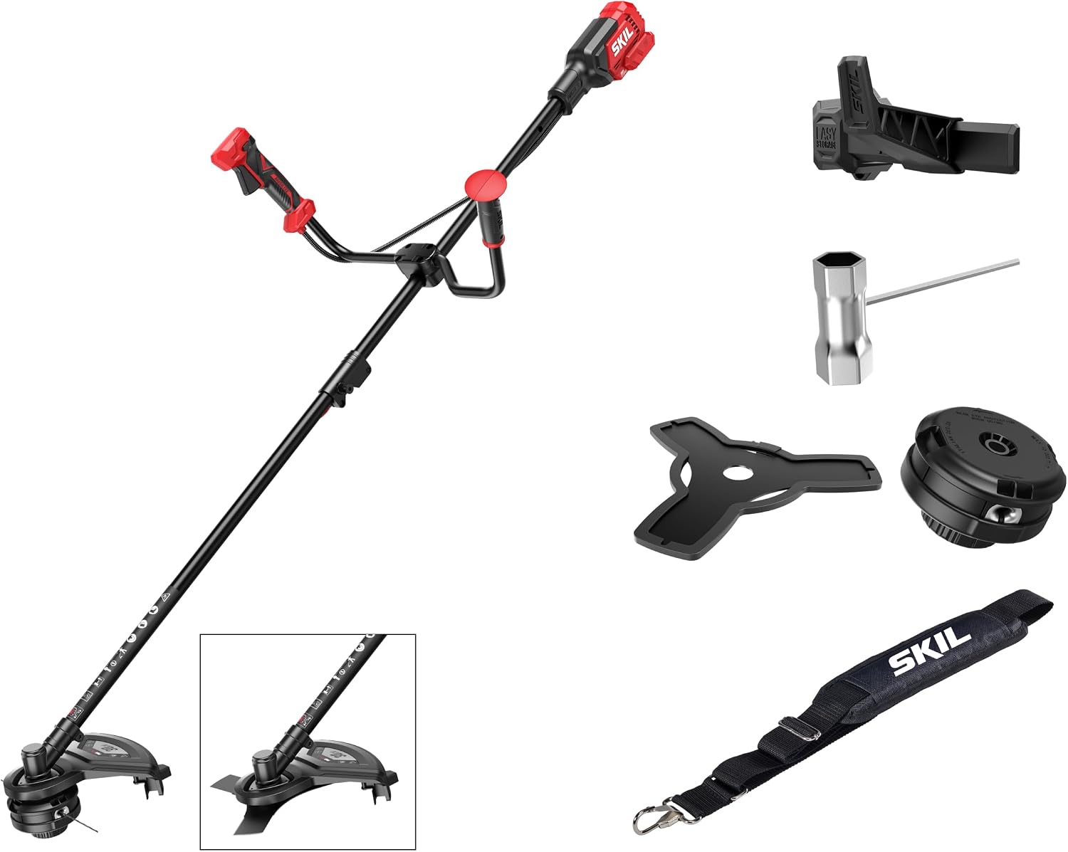SKIL 0256CA GT1E0256CA Débroussailleuse sans Fil 2 en 1 avec Lame de 23 cm pour Herbe Dense, Mauvaises Herbes denses, Outils de Jardin, Accessoires de Jardin