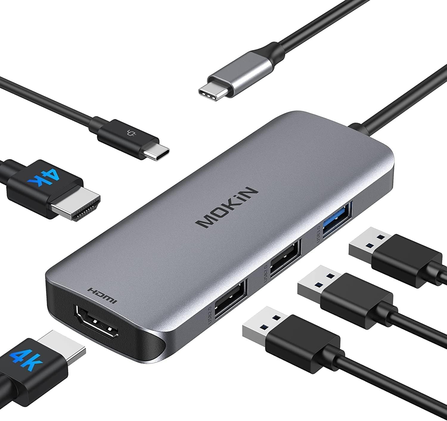 MOKiN 6 en 1 Hub USB C Dual HDMI Adaptateur Multiport USB C Double HDMI