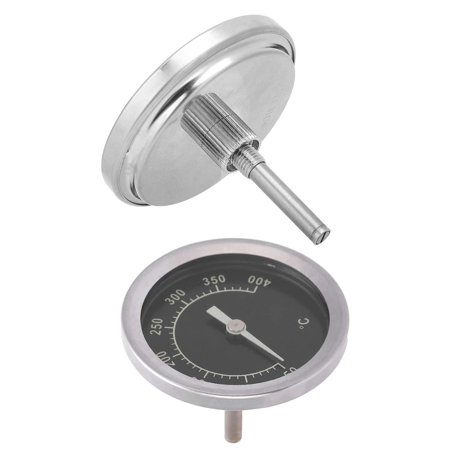 Walfront Thermomètre en Acier Inoxydable Thermomètre Précision 2.0 avec Coque Bimétallique pour la Cuisine Chimique Métallurgie Textile Textile Verre étanche en Acier Inoxydable