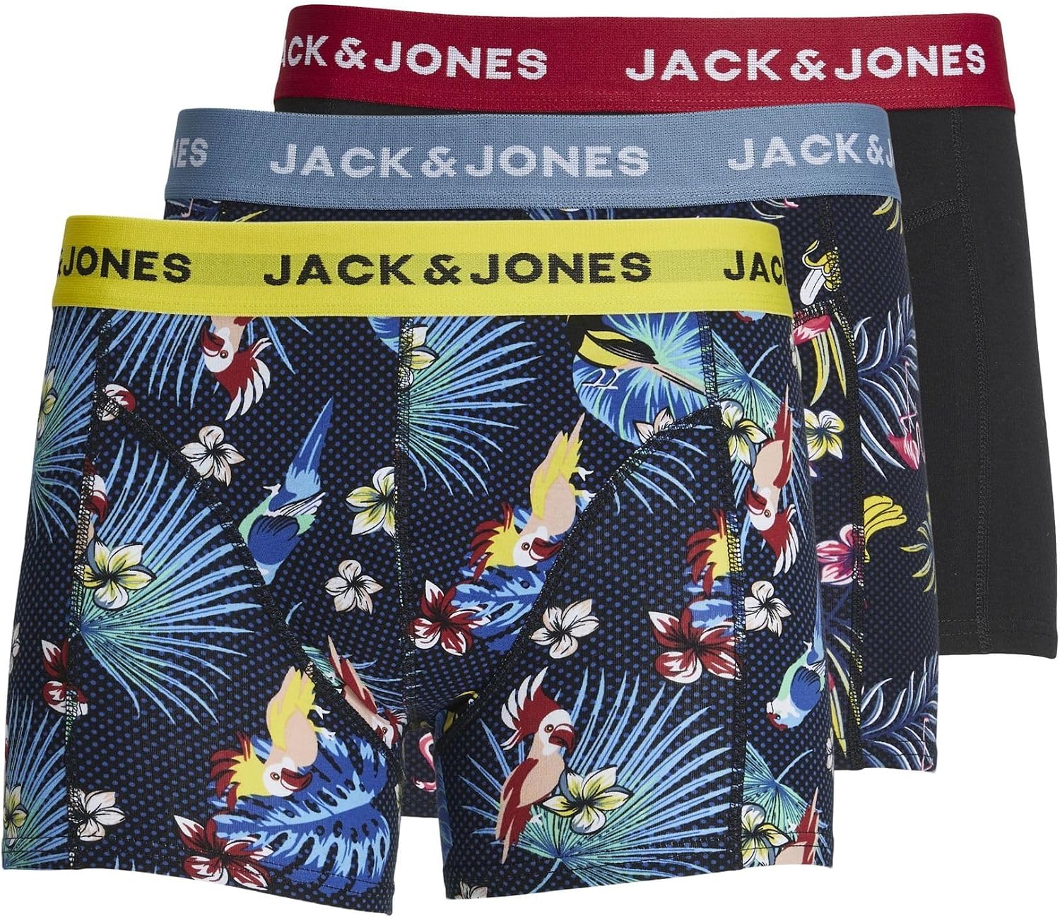 Jack & Jones Jacflower Bird Trunks 3 Pack Noos Caleon Boxeur Homme (Lot de 3)