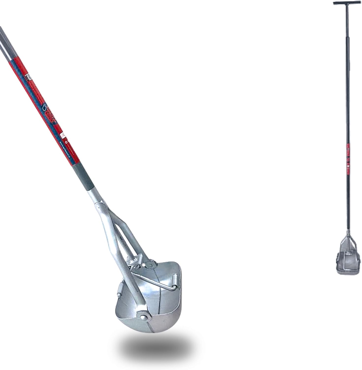 Pelle Carrée 15 Cm pour Boue Et Regard, Outil Dédié Au Débouchage des Regards avec Manche Long 153 Cm pour Nettoyage des Canalisations Professionnel Curer Les Regards