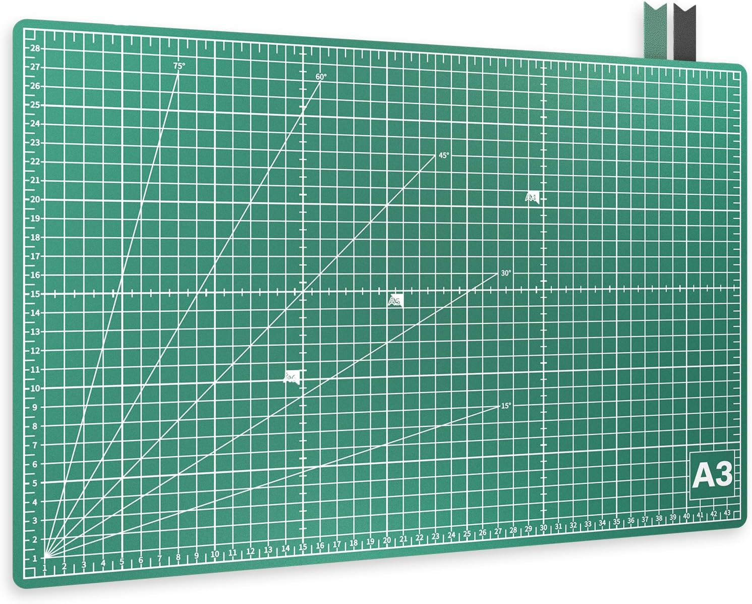 ACROPAQ Tapis de Decoupe A2 - Auto-Réparateur, A2 (60 x 45 cm), 5 Couches de protection pour vos meubles, Avec grilles et repères d'angle sur les deux faces - Tapis de Bricolage, Tapis decoupe