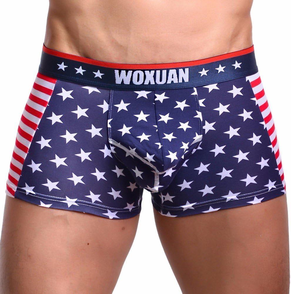 Short bombé Briefs sous-vêtements pour Hommes Pouch Drapeau rayé Boxeur Slips Sexy sous-vêtements pour Hommes Homme Sexy Coquin
