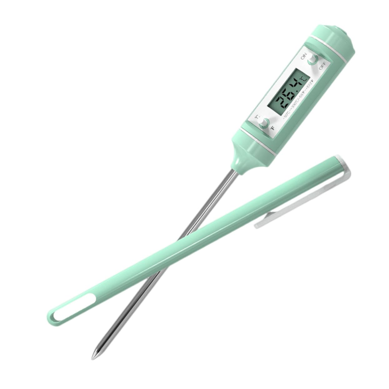 NOLITOY Thermomètre Électronique Multifonction Pour Aliments Et Lait, Acier Inoxydable Alimentaire, Portable Et Précis, Mesure Rapide Pour Bébé Cuisine, Outil De Mesure Pratique Couvercle