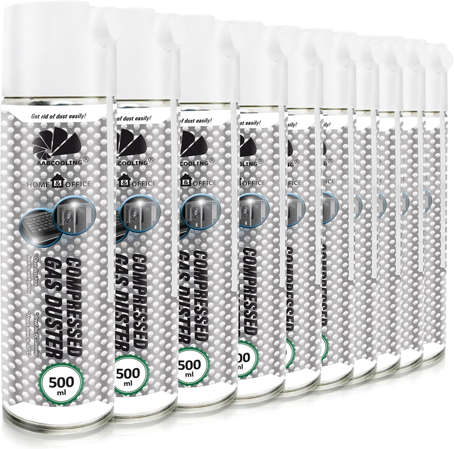 AABCOOLING Aspirateur pour Ordinateurs 10x500 ML Dépoussiérant en Spray Home&Office Nettoyage de l'équipement de Bureau K3, Aspirateurs pour Ordinateurs Sec, Petites Fournitures, Vacuum Cleaner