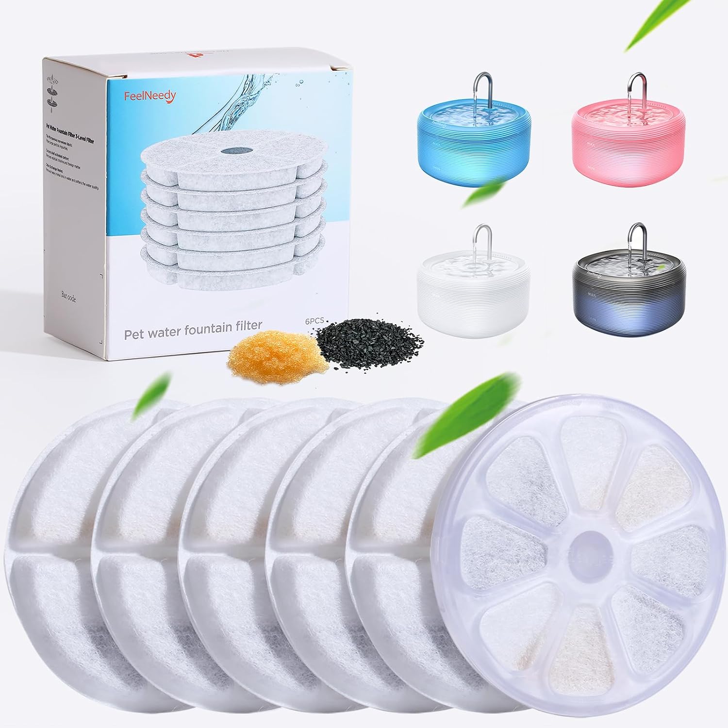 FEELNEEDY 3,2L Fontaine a Eau Chat Ronde avec Robinet