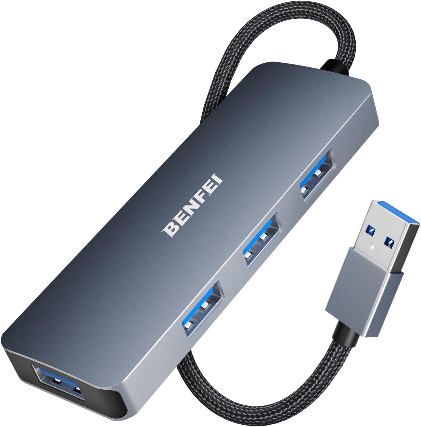 BENFEI Hub USB 3.0, Hub USB Type-A/Type-C 2-en-1 avec 4 Ports USB 3.0 Compatible pour MacBook, Mac Pro, Mac Mini, iMac, Surface Pro, XPS, PC, Clé USB, Disque Dur Mobile