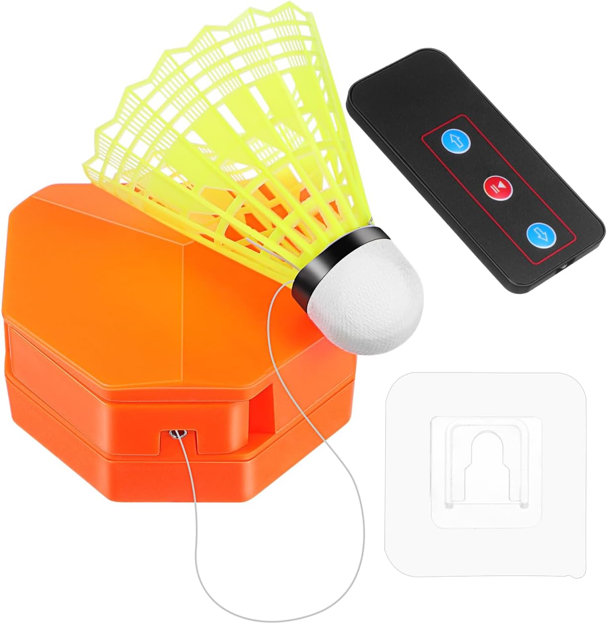 iplusmile Entraîneur De Badminton À Rebond Outil D’Auto-Entraînement Électrique avec Télécommande Adhésif Et Volant en Nylon pour Entraînement Solo À Domicile Intérieur Et Extérieur