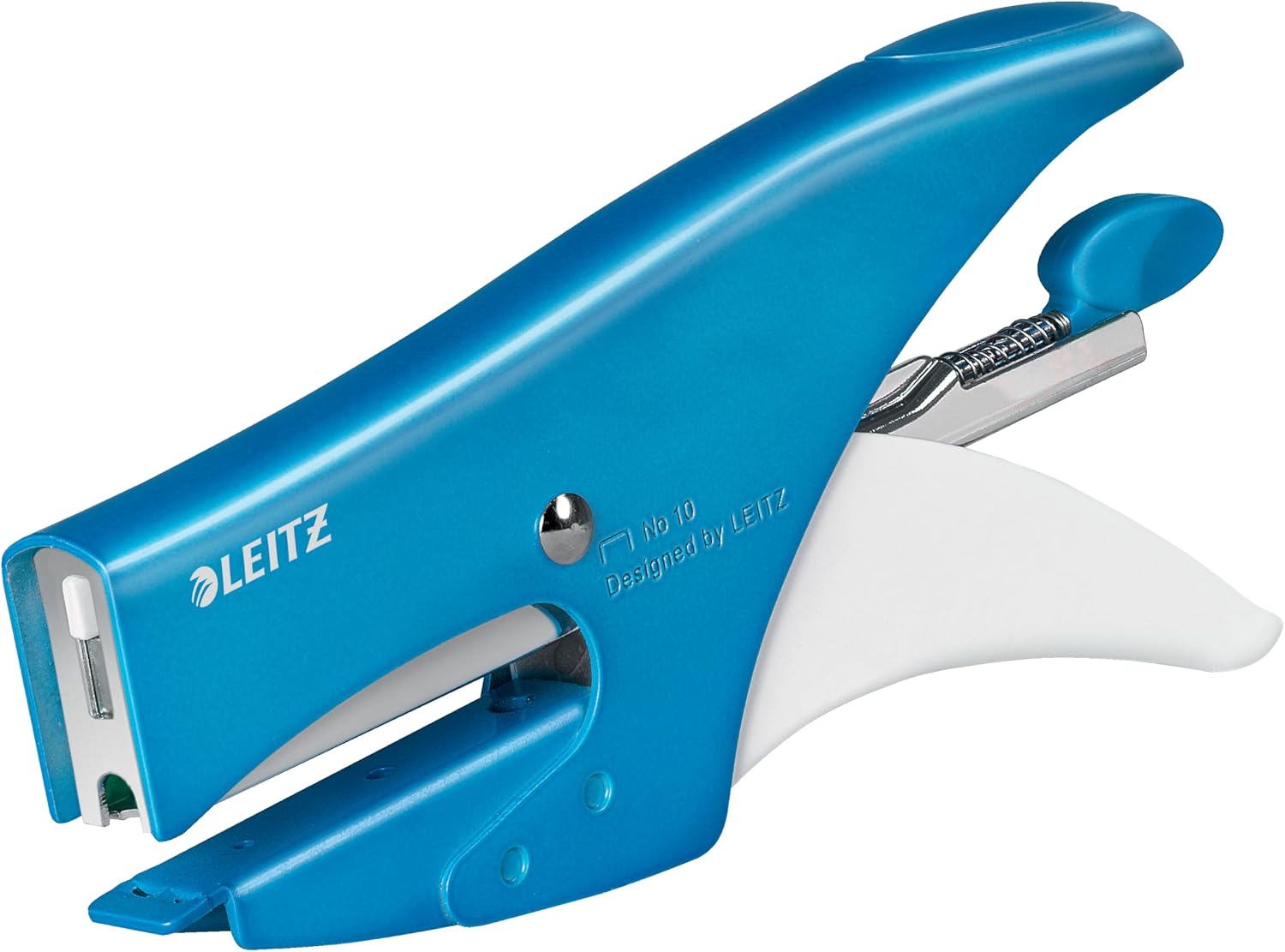 Leitz Pince Agrafeuse, Capacité 15 Feuilles, Corps en Métal Ergonomique, Agrafes Incluses, WOW, Vert, 55311054