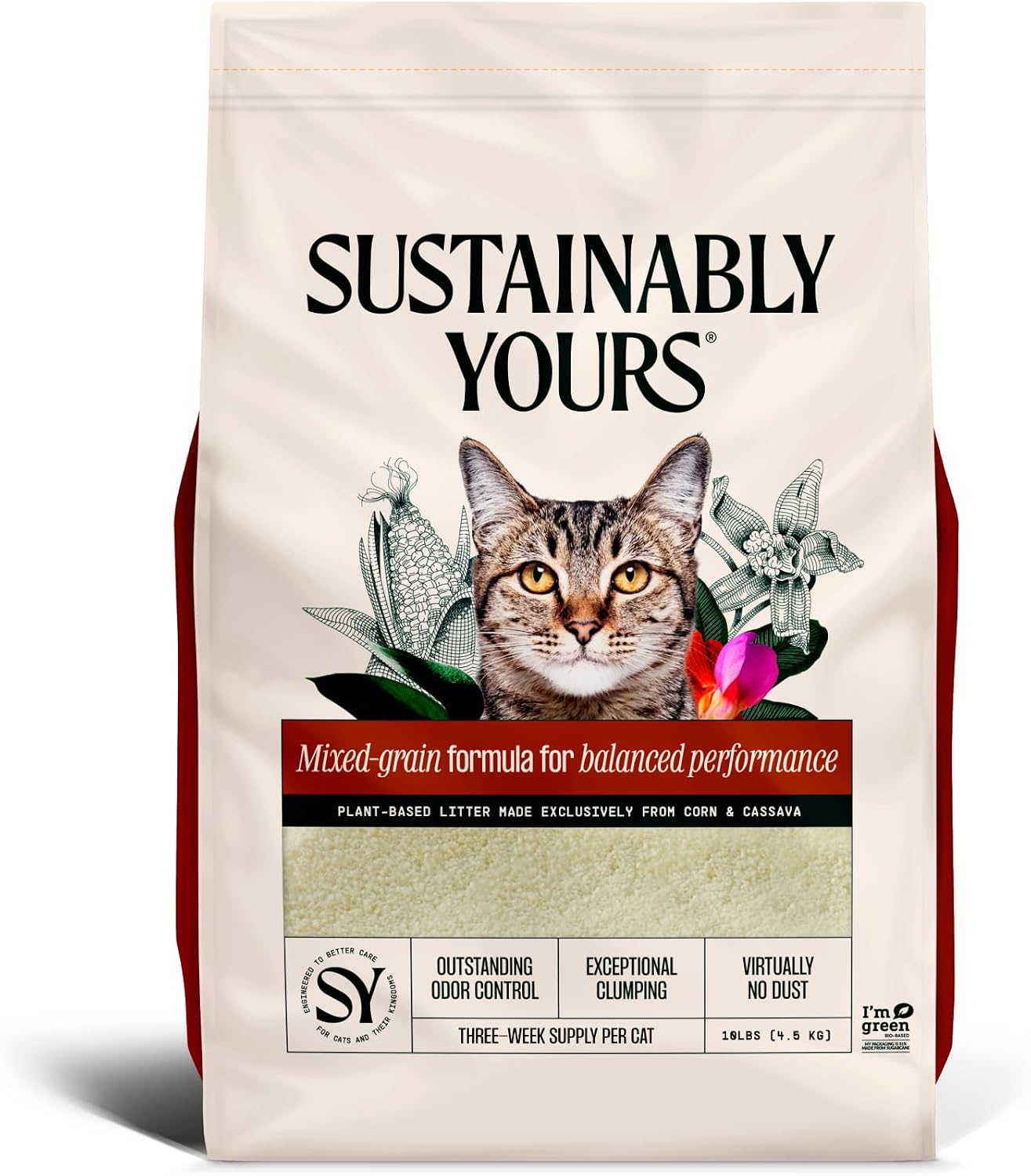 Sustainably Yours Litière pour Chat – Formule Petits Grains 4,5 kg