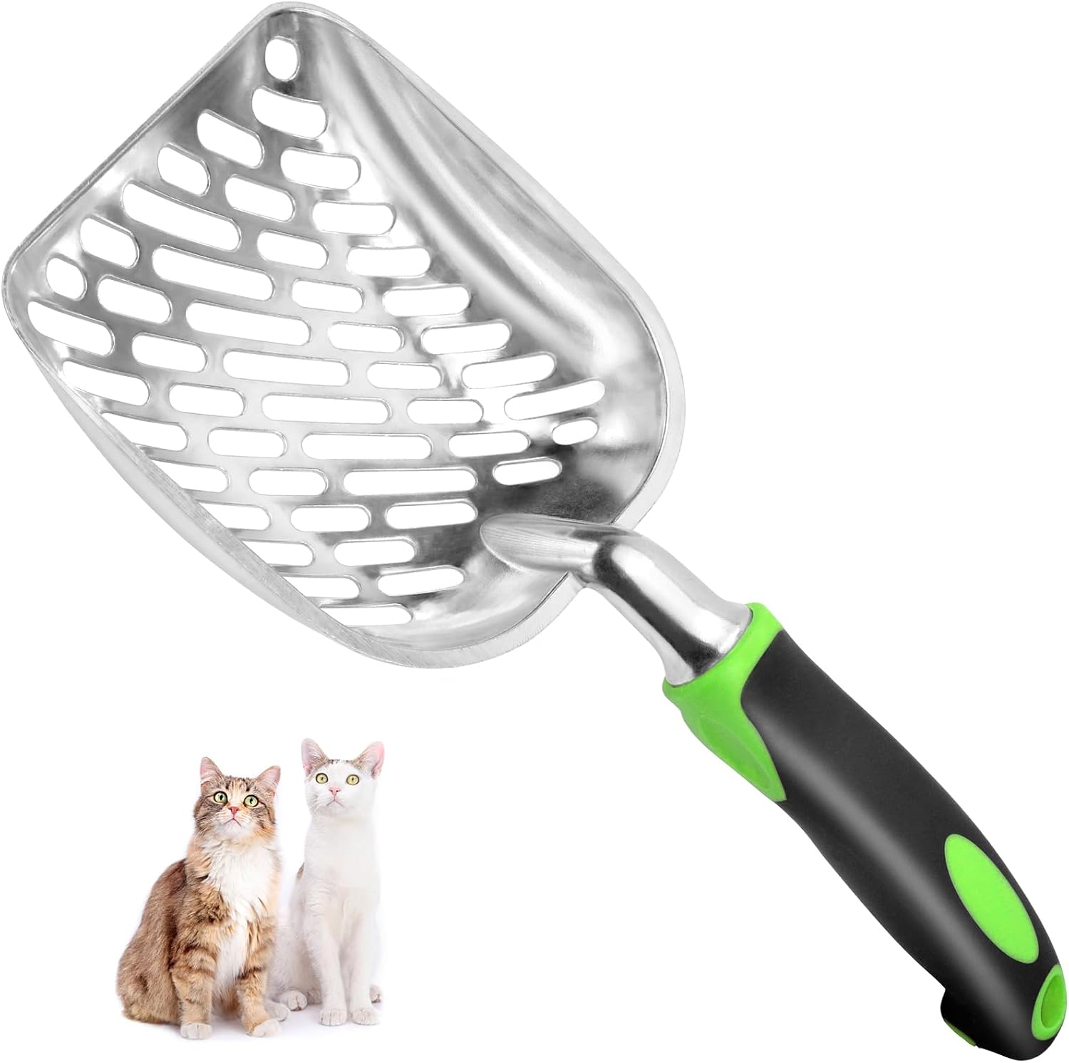 Cat Pelle à litière en Acier Inoxydable pour Chat - Pelle à litière en métal de Taille Moyenne - Pelle en Maille Robuste - Facile à Nettoyer - Convient pour bac à litière pour Chat