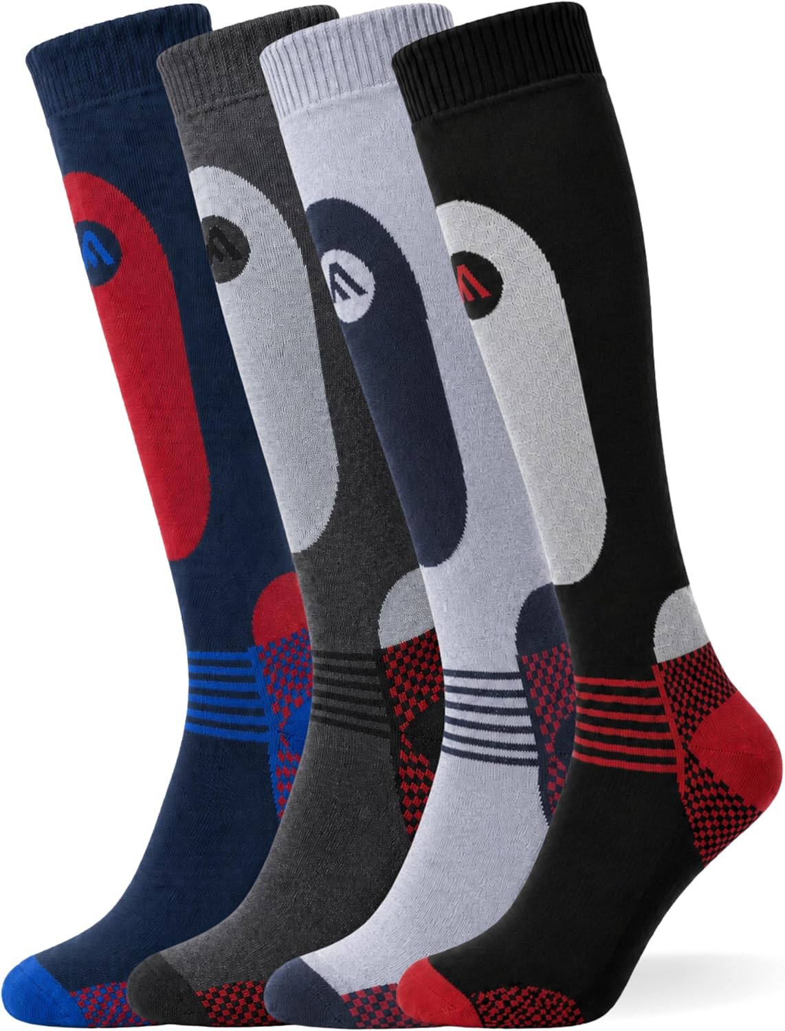 FM London Chaussettes de ski thermiques lot de 4 pour hommes et femmes - Coupe ergonomique pour un maximum de confort pendant l'activité