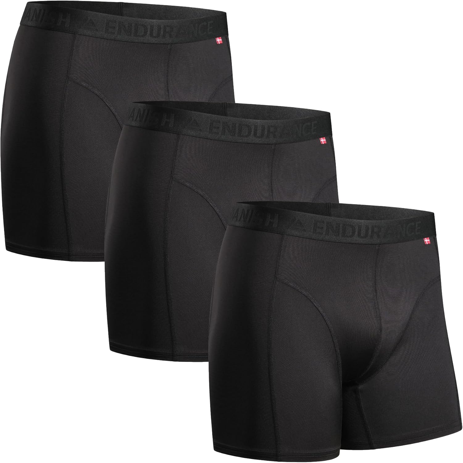 DANISH ENDURANCE Boxers de Running, Jambes Longues ou Normales, Lot de 3