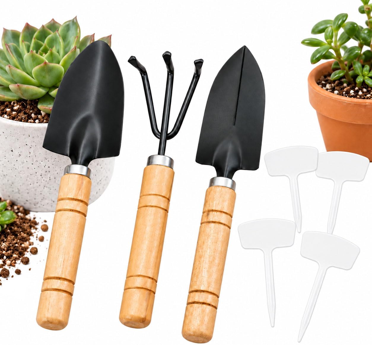 Lukery Kit de Outillage Jardinage Mini 3 Pièces  (Noir)