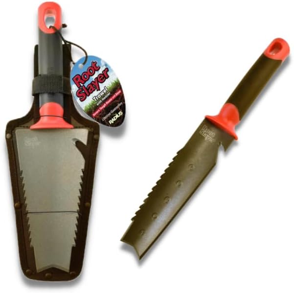 Venteo - RootSlayer à main + Couteau de sol à main/lame dentelée - Outils de jardin indispensables multifonctions