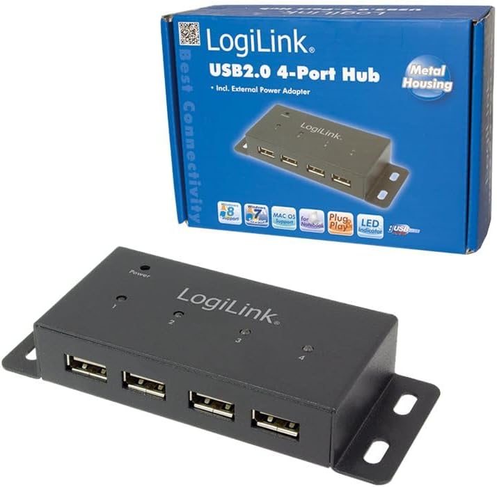 LogiLink UA0141A Concentrateur USB 2.0 Noir