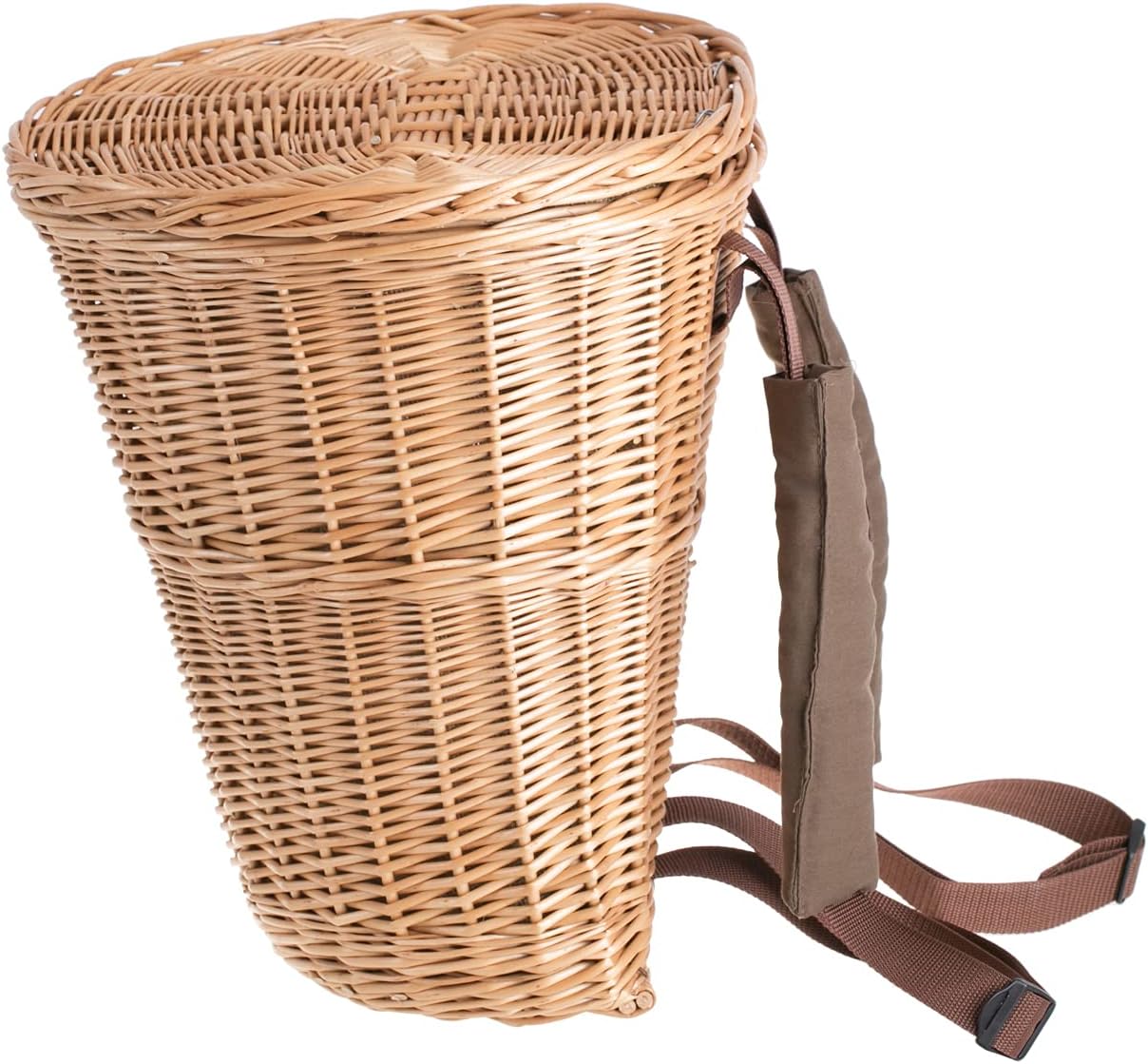 e-wicker24 Hotte de cueillette des fruits et légumes, Sac à dos en forme de hotte en osier avec bretelles (Naturel sans couvercle)