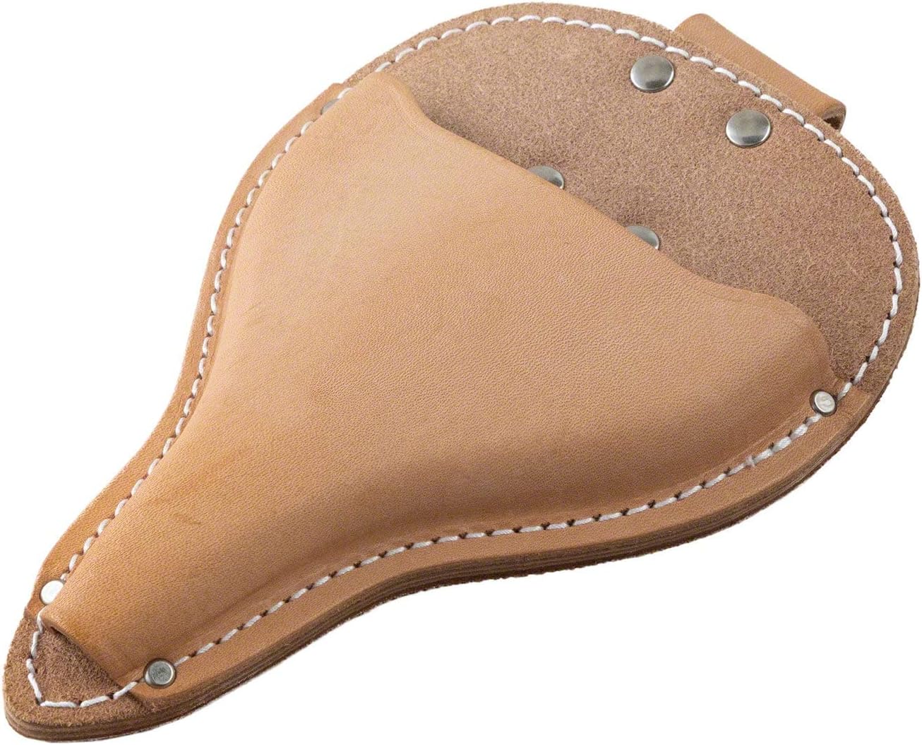 Wazakura Étui à Ciseaux en Cuir de Vachette avec Passant de Ceinture, Beige