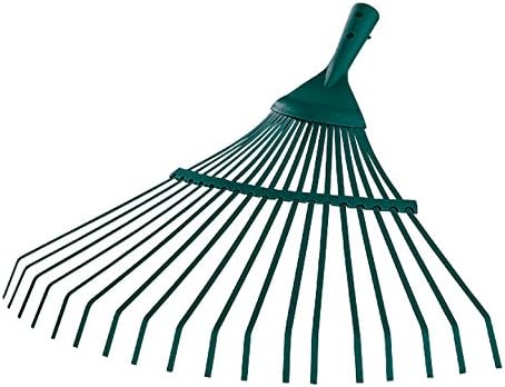 Leborgne - Balai Gazon Fil Plat Sans Manche - Outil Jardinage pour Ramassage Gazon Coupé, Feuilles et Ratissage Allées Gravillonnées - 22 Dents - 44 cm - Poids 0,44 kg