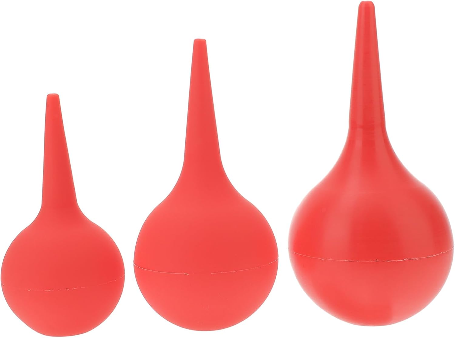 Homoyoyo Souffleur de Poussière en Caoutchouc Rouge 3pcs, Souffleur Prise Sécurisée, Capacité 30ml, pour Nettoyage Électronique Bureau la Maison