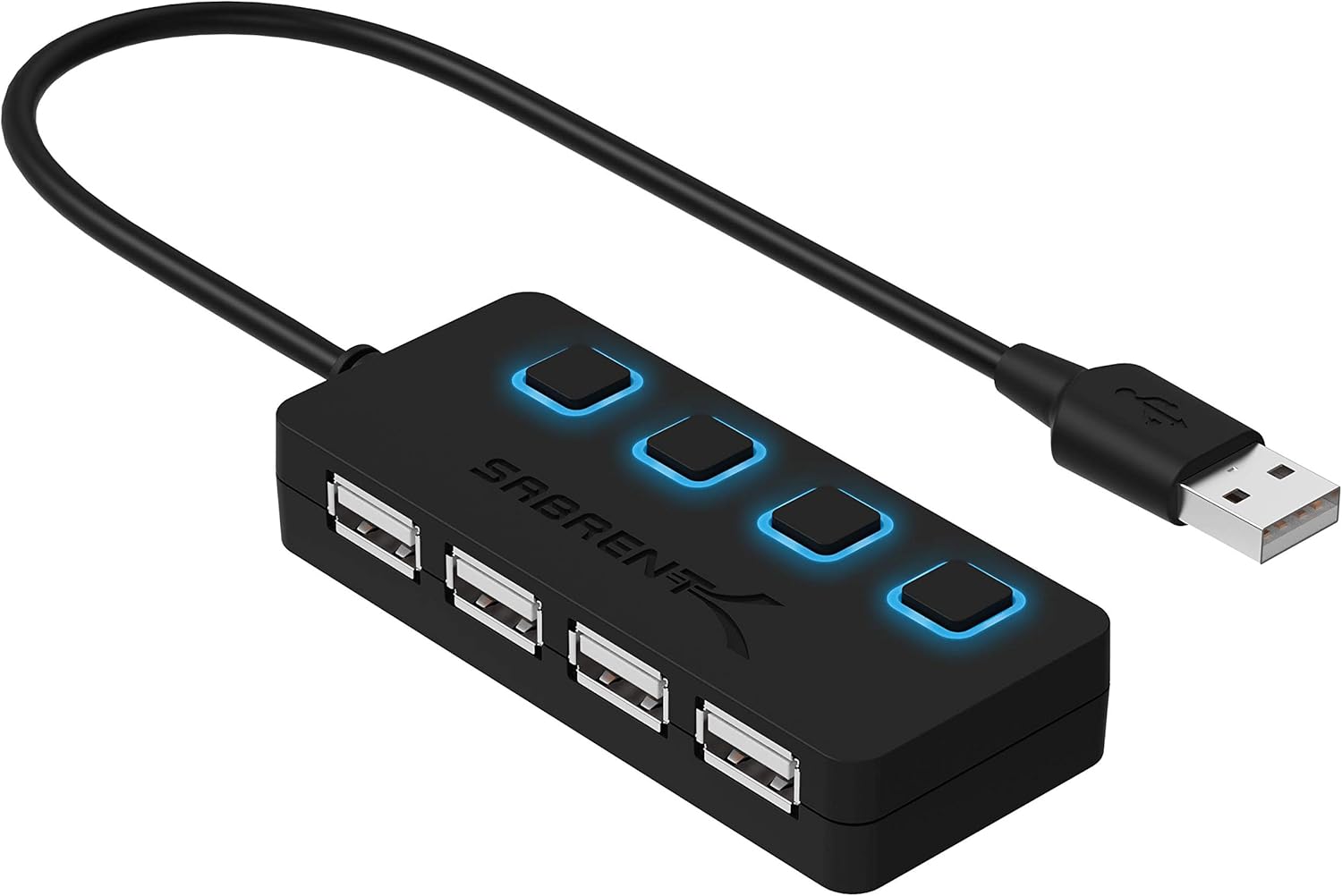SABRENT Hub USB Alimenté, 5 Gbps Docking Station avec 7 Ports 5V/3A 36W Adaptateur Alimentation, Port USB Multiple pour PC des commutateurs et LED des voyants d'alimentation individuels (HB-BUP7)