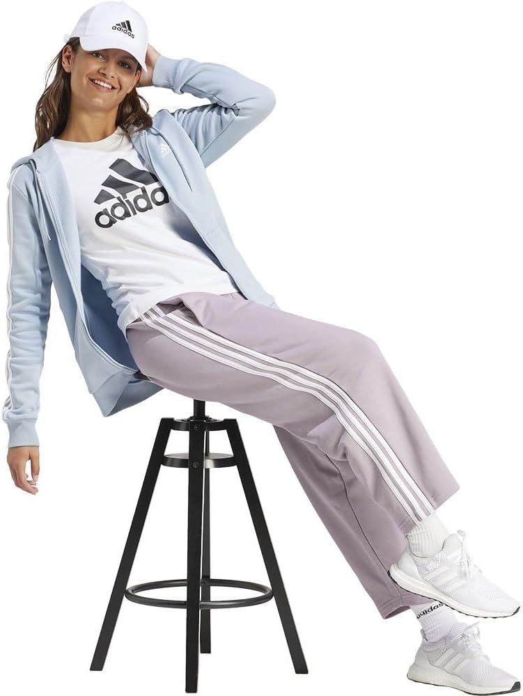 Adidas Femme Essentials 3-Stripes Open Hem Fleece Pants
