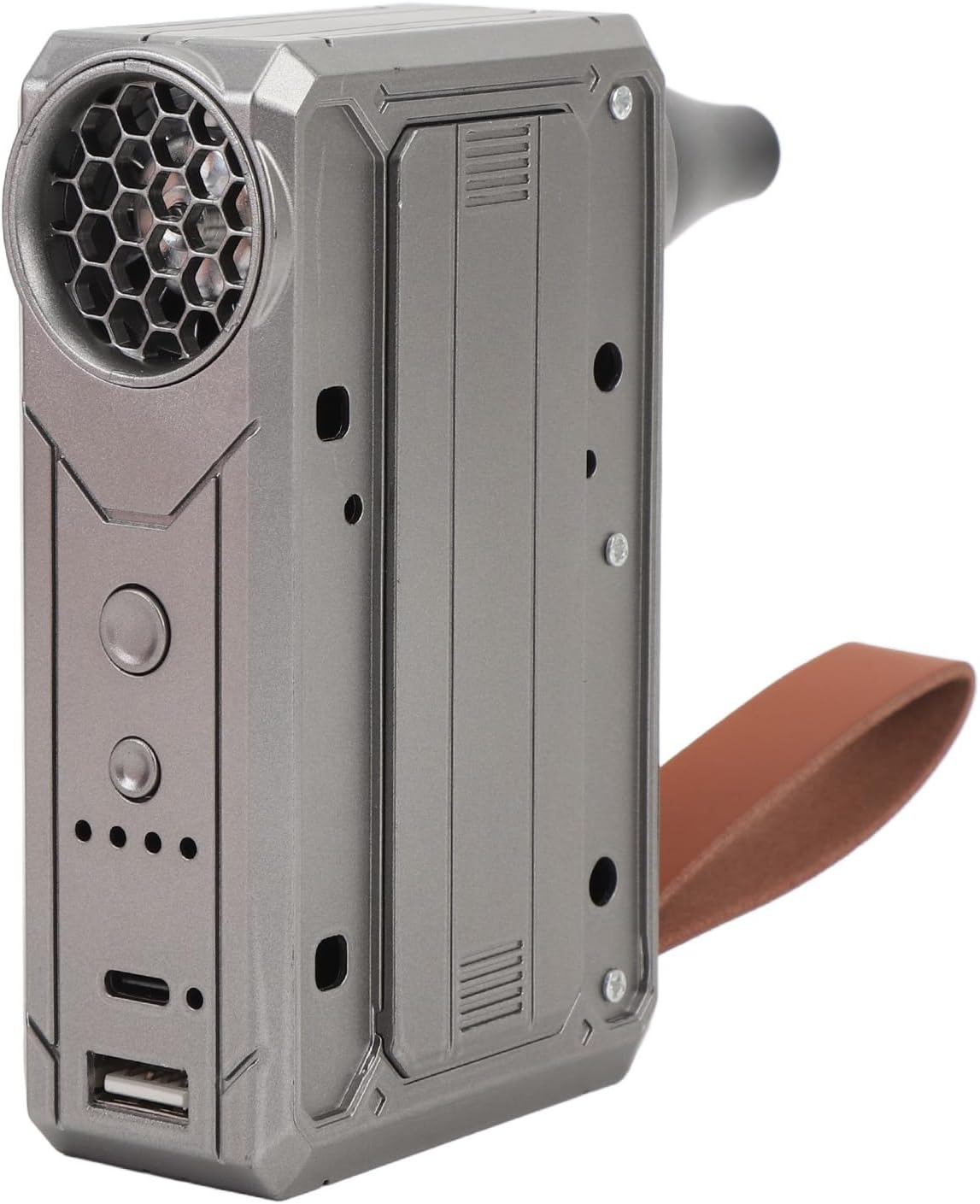 SIXRUN Souffleur de Poussière Multifonction Compact avec Lumière LED, Mini Ventilateur pour Enlever la Poussière des Fenêtres et des Canapés