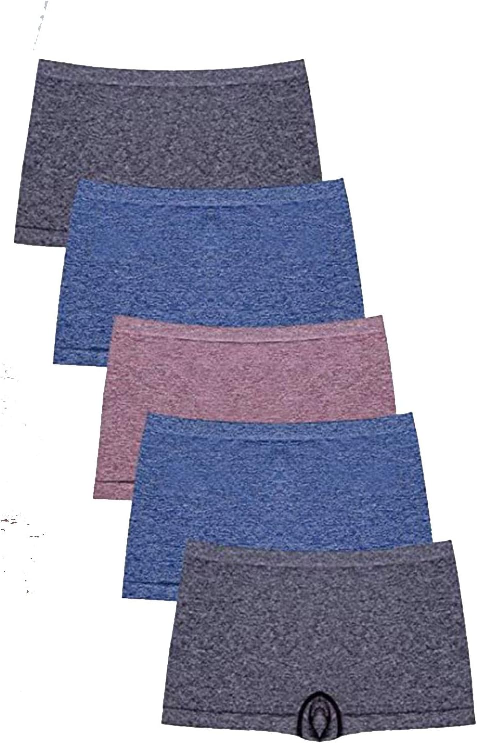 Lot de 5 sous-vêtements décontractés en Coton à Angle Plat pour Femmes Slip sans Couture Taille Haute Boxer Dim Femme 38