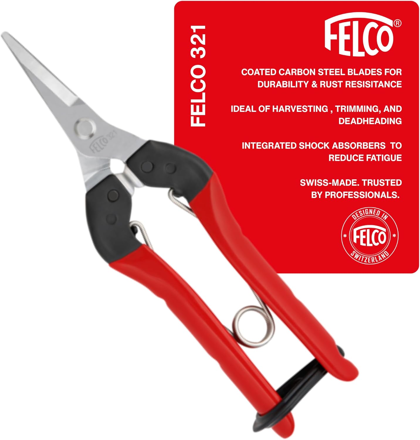 FELCO 321 Sécateur de récolte (pour tiges de fruits, fleurs et légumes, sécateur compact)