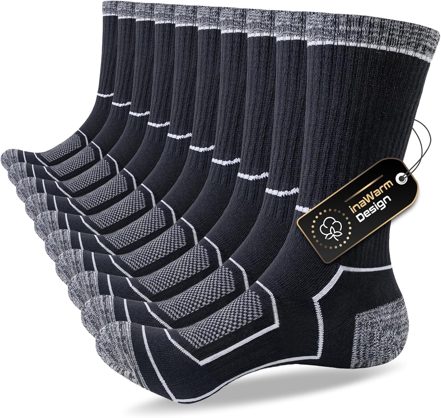 Lot de 5 paires de chaussettes pour homme 43-46, 37-42, 47-50, en coton respirant, chaussettes de sport, chaussettes de course, de trekking, de baskets