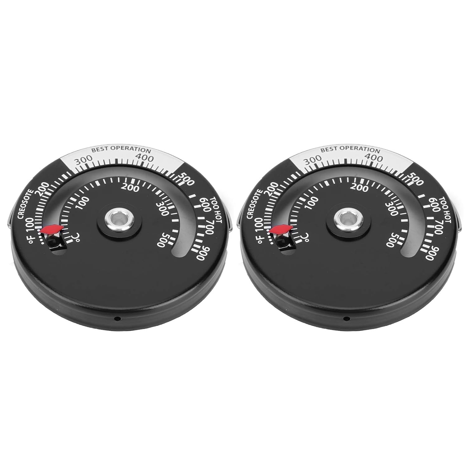 Naroote Thermomètre Magnétique à Lecture Rapide, Jauge de Température de Four de Cheminée pour une Utilisation Intérieure, 2 Pièces en Alliage D'aluminium, Compteur de Température de Cuisine, Outil