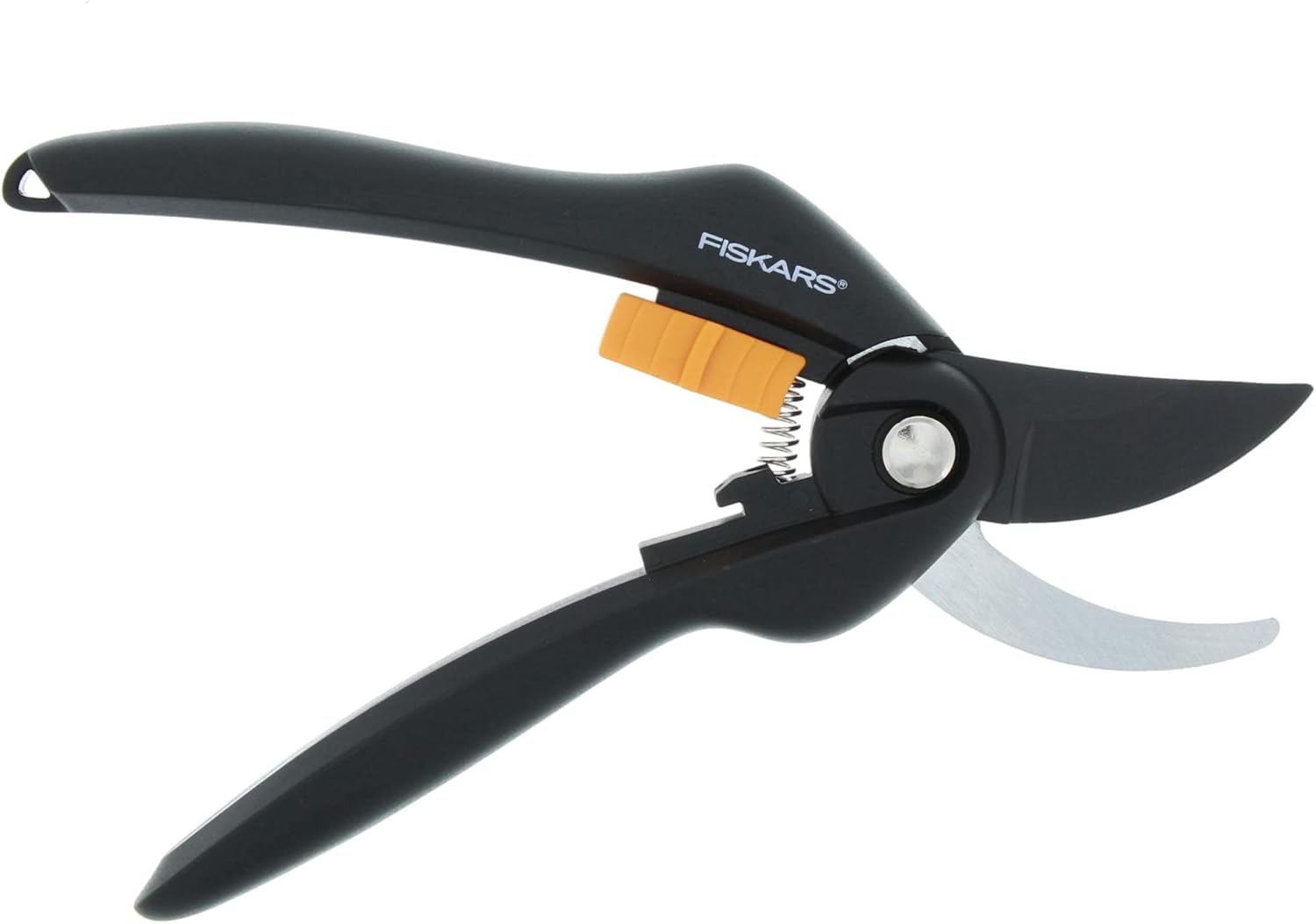 Fiskars Sécateur à Lame Franche M, Solid, P321, Pour Branches et Rameaux Frais, Revêtement Antiadhésif, Lame en Acier Inoxydable, Longueur : 20,1 cm, Noir/Orange, 1057162
