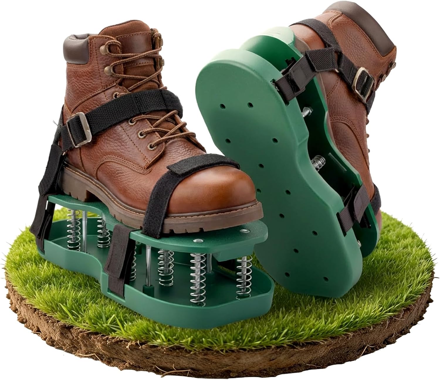 Ideal Swan Chaussures à clous, aérateurs de pelouse avec pointes en métal allongées, scarificateur pour pelouse
