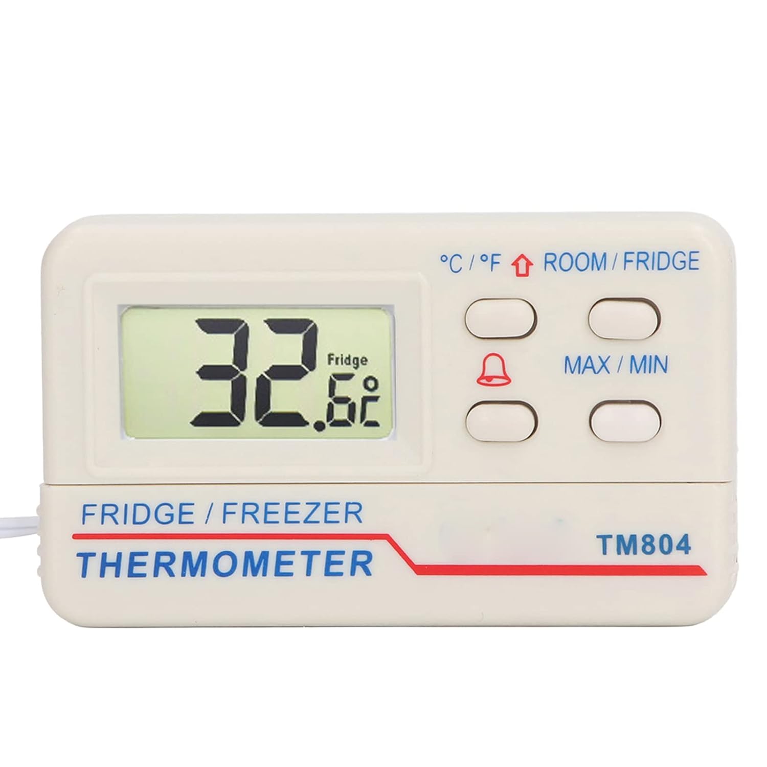 FTVOGUE Thermomètre de Réfrigérateur, Appareil de Cuisine Numérique avec Alarme et Dos Magnétique pour la de la sécurité Alimentaire, Plage de 14 °F à 122 °F