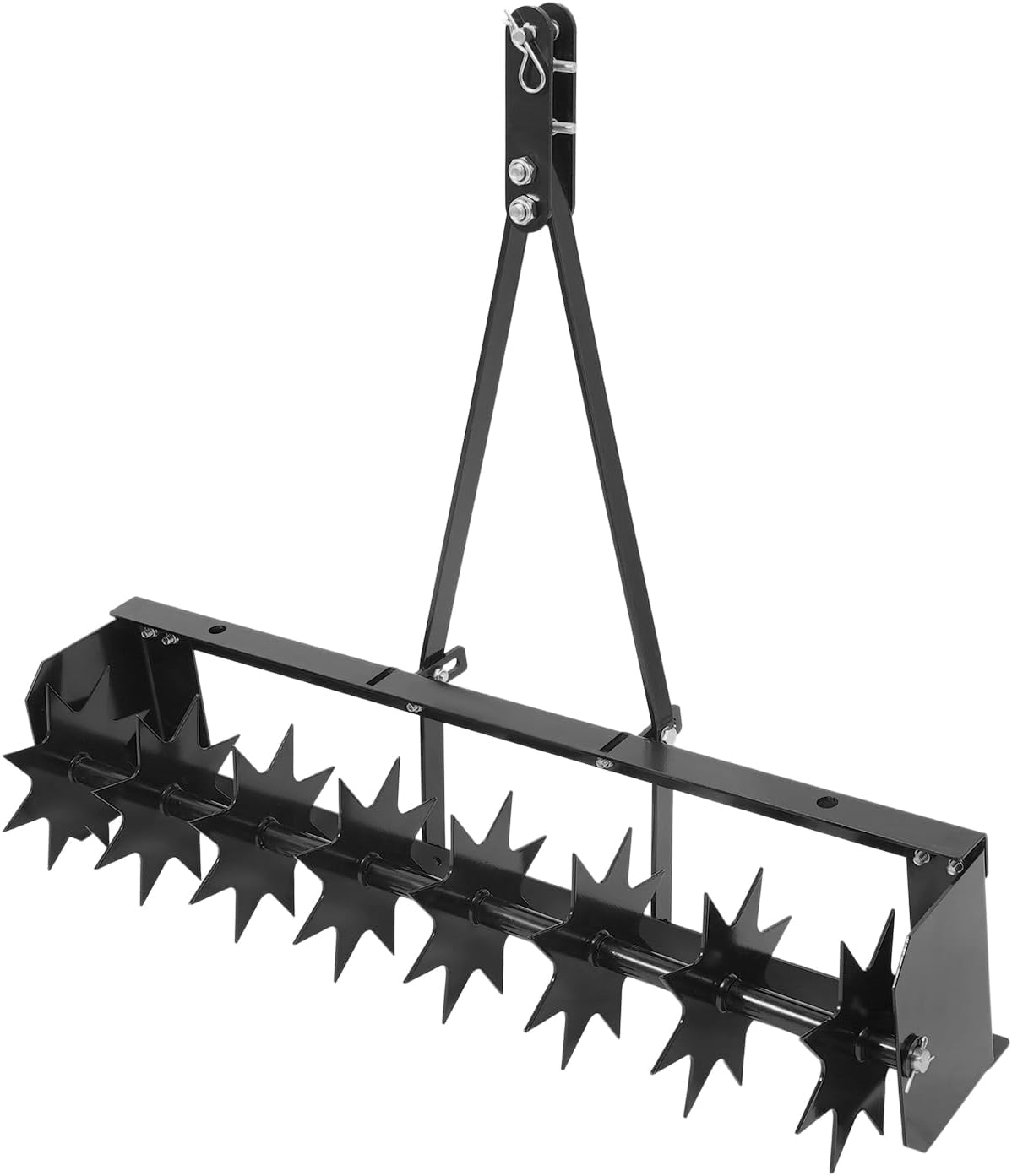 Aérateur Gazon, Scarificateur Tracté 8 Pointes Aérateur Pelouse 81cm Jardin