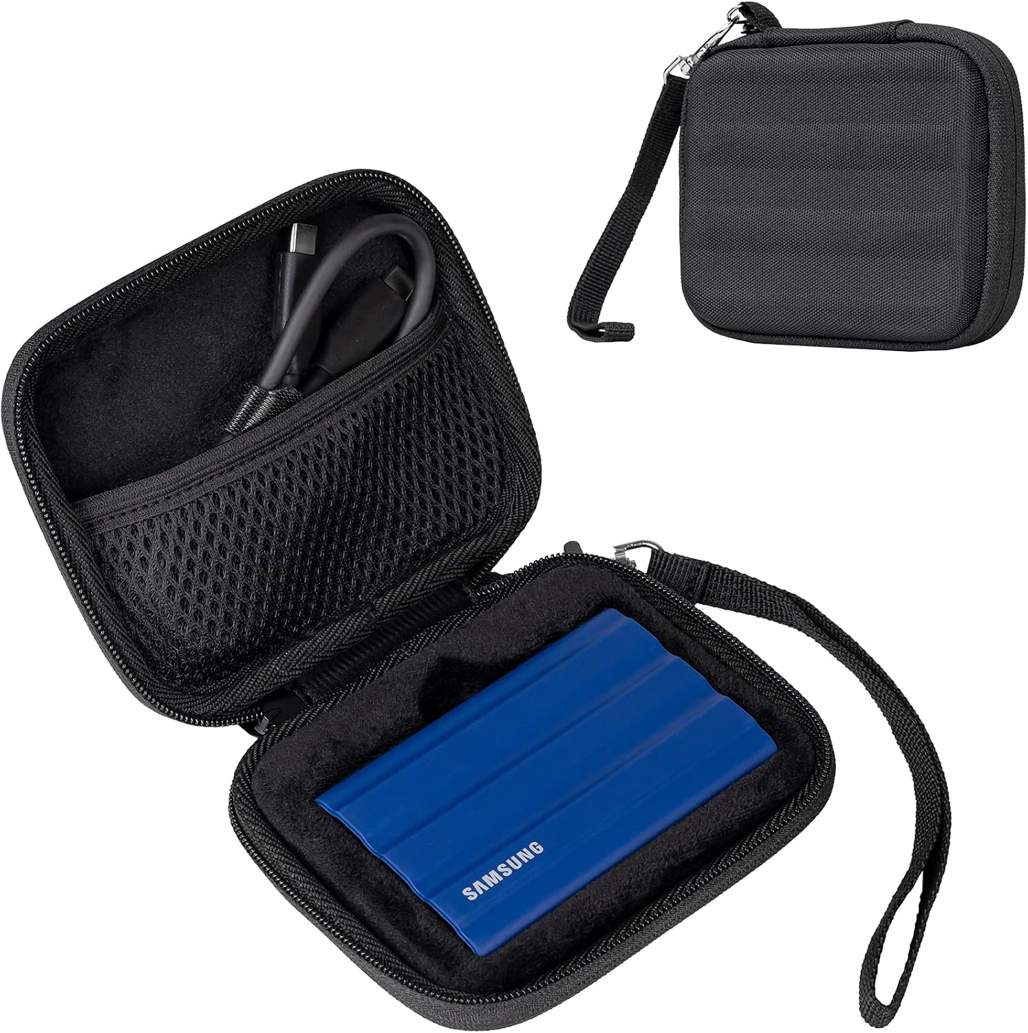 ProCase Étui pour Samsung T7 Shield External SSD, Housse de Protection en EVA Rigide pour Samsung T7 Shield External SSD Disques Durs,avec Attaches de Câble -Noir