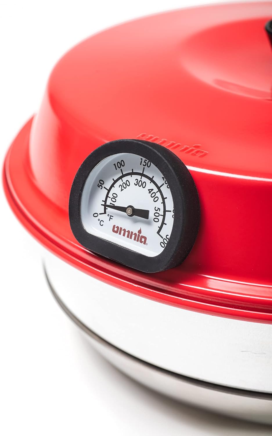 Omnia Thermomètre de Cuisson pour Four Omnia, Sonde Pointue, Mesure de Température, Fixation sur Couvercle, Équipement de Camping, Noir