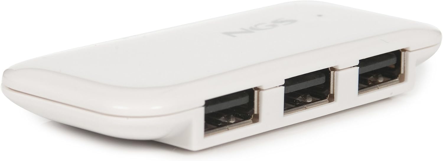 NGS IHUB7 Tiny - Hub 7 Ports USB 2.0 avec Alimentation Externe 5V/1A, Compatibilité Universelle, “Plug and Play